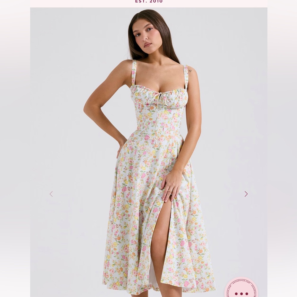 House of CB Floral Carmen Midi Dress